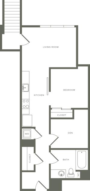 755 square foot one bedroom one bath floor plan image