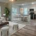 Living room, dining room, kitchen, hardwood floors