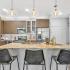 Kitchen- island with three barstools