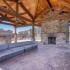 Outside common resident area with fireplace.