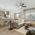 open concept kitchen and living room