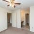 ceiling fan and new carpet in downtown apartment