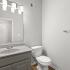 3 piece bathroom in  tones of gray
