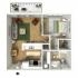 1 Bed1 Bath 665 sq. ft.