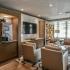 Leasing office lobby with coffee station at Park 35 Birmingham AL 35222