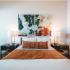 Sora interior bedroom with bed and two nightstands either side
