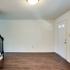 Living room view with front door