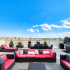 Resident rooftop seating area.