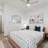Model bedroom with carpet