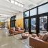 Building entrance with soft lounge seating