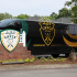 Cayce Cove Entry Sign and Shuttle Bus