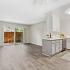 vacant living room and kitchen