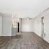 vacant living and dining room