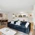 furnished living and dining room