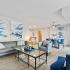 furnished living and dining rooms