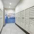 Mail room with package lockers