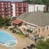 Aerial view of pool area