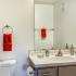 Bathroom with one sink, toilet, and shower