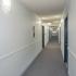 Hallway with blue doors