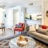 Furnished living room and dining room
