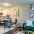 Furnished living room and dining room