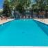 Pool with lounge chairs and umbrellas