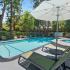 Pool area with lounge chairs