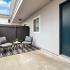 furnished patio and unit entrance