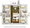Seneca 4 bedrooms 4 bathrooms floor plan with upgraded flooring