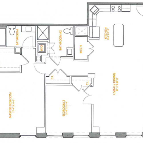 2 Bedroom Floor Plan | The Cliffs