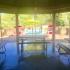 Outdoor Cabana: Picnic tables, concrete flooring, shade, BBQ grills,Fenced next to pool.