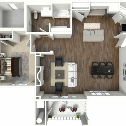 1 bedroom 1 bathroom Adington Select ADA 2 floor plan
