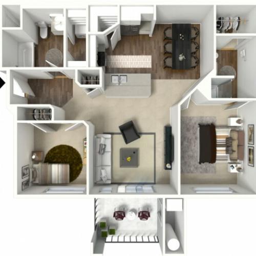 2 bedroom 2 bathroom Belfast Select 2 floor plan