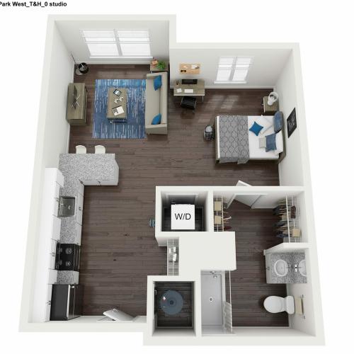 Studio Floor Plan |  Park West  | Apartments In College Station, Texas