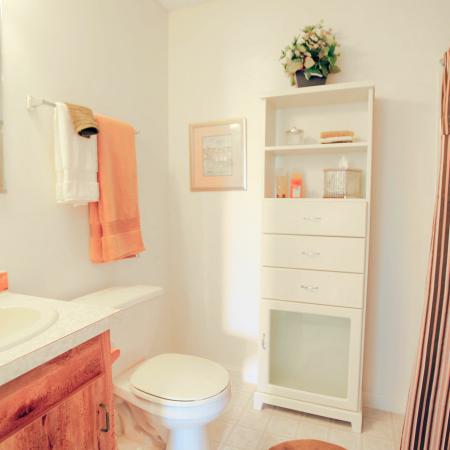 Gorgeous bathroom design at our apartment homes for rent in Nashua NH