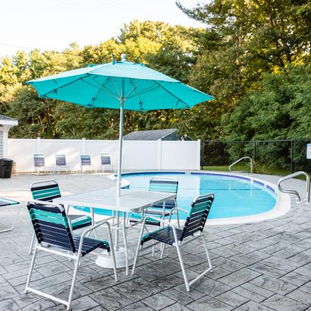 Pool & Grilling Area | Princeton Dover | Apartment Complex Dover NH