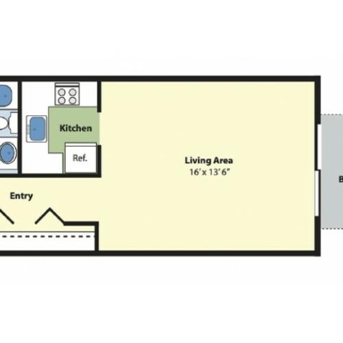 Studio Floor Plan | Apartments In Marlborough MA | Princeton Green