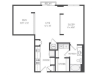 The Morse Floor Plan | 1 Bedroom with 1 Bath | 903 Square Feet | Cottonwood Westside | Apartment Homes