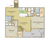 Matisse B Floor Plan | 2 Bedroom with 2 Bath | 1082 Square Feet | Stonebriar of Frisco | Apartment Homes