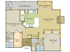 Renoir Floor Plan | 2 Bedroom with 2 Bath | 1157 Square Feet | Stonebriar of Frisco | Apartment Homes