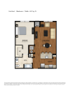 AA2 Floor Plan | 1 Bedroom 1 Bath | 831 Square Feet | Parc Westborough | Apartment Homes