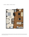 AA3 Floor Plan | 1 Bedroom 1 Bath | 815 Square Feet | Parc Westborough | Apartment Homes