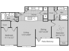 Renovated B2 Floor Plan | 2 Bedroom with 2 Bath | 1113 Square Feet | Bluffs at Vista Ridge | Apartment Homes