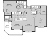 Renovated B3 Floor Plan | 2 Bedroom with 2 Bath | 1152 Square Feet | Bluffs at Vista Ridge | Apartment Homes