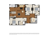 D Floor Plan | 3 Bedroom 2 Bath | 1411 Square Feet | Parc Westborough | Apartment Homes