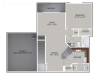 A4 Floor Plan | 1 Bedroom with 1 Bath | 1017 Square Feet | Cottonwood Ridgeview | Apartment Homes