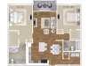 The Giulia Floor Plan | 2 Bedroom 2 Bath | 1185 Square Feet | Cottonwood West Palm | Apartment Homes