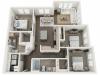 C2 Floor Plan | 3 Bedroom with 2 Bath | 1274 Square Feet | Murano at Three Oaks | Apartment Homes