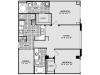 B8 Floor Plan | 2 Bedroom with 2 Bath | 1254 Square Feet | McKinney Uptown | Apartment Homes