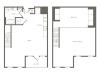 891 square foot one bedroom one bath loft apartment floorplan image